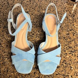 Kelly & Katie Baby Blue Block Heels